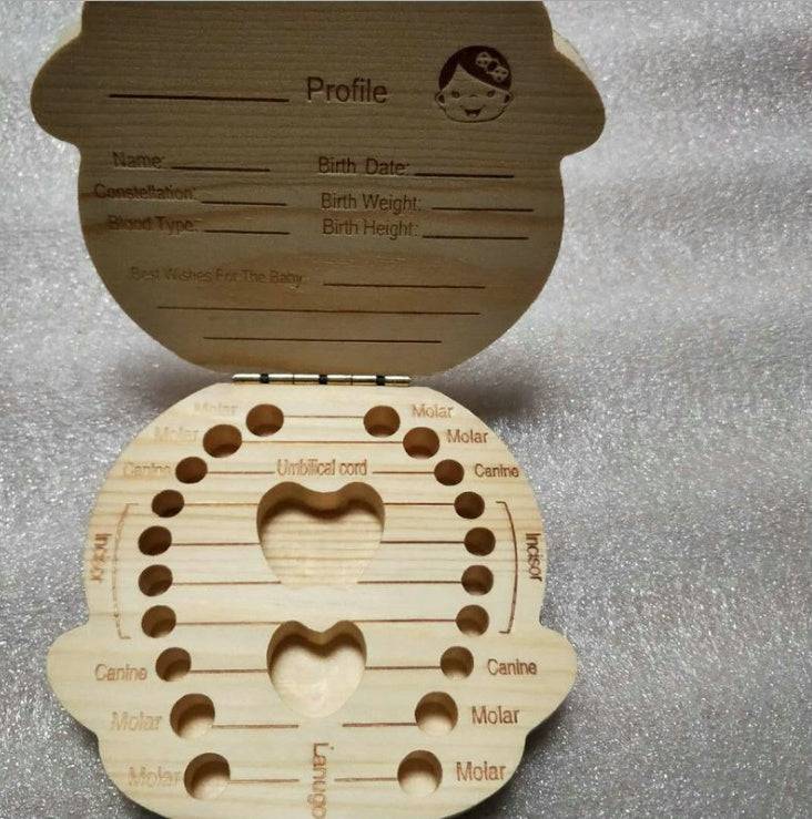 Scatola portaoggetti in legno per organizer per scatole per denti per bambini