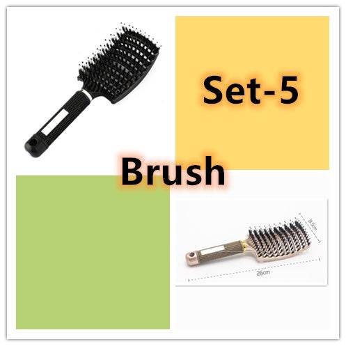 Hairbrush Anti Klit Brushy Haarborstel Women Detangler Hair Brush Bristle Nylon Scalp Massage  Teaser Hair Brush Comb - YLORESHOP