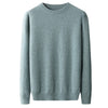 Casual Men's Solid Color Loose Round Neck Wool Sweater