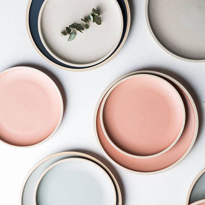 Pure color matte ceramic plate - YLORESHOP