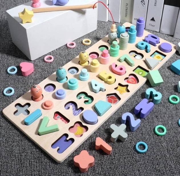 Puzzle per bambini con numeri di alfabeto 3D Giocattolo educativo con lettera digitale geometrica colorata per bambini