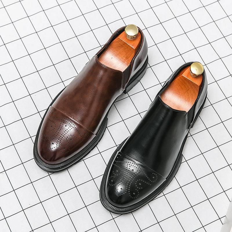 Scarpe da uomo nuove in pelle pigre slip-on per abbigliamento formale da lavoro con aumento dell'altezza