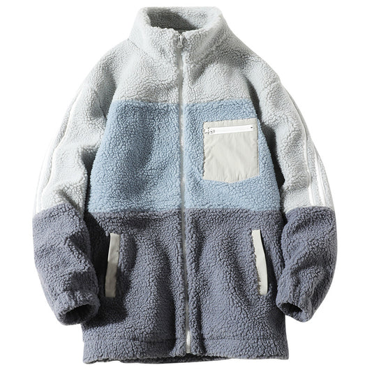 Cappotto invernale da uomo in pelliccia di agnello taglia extra