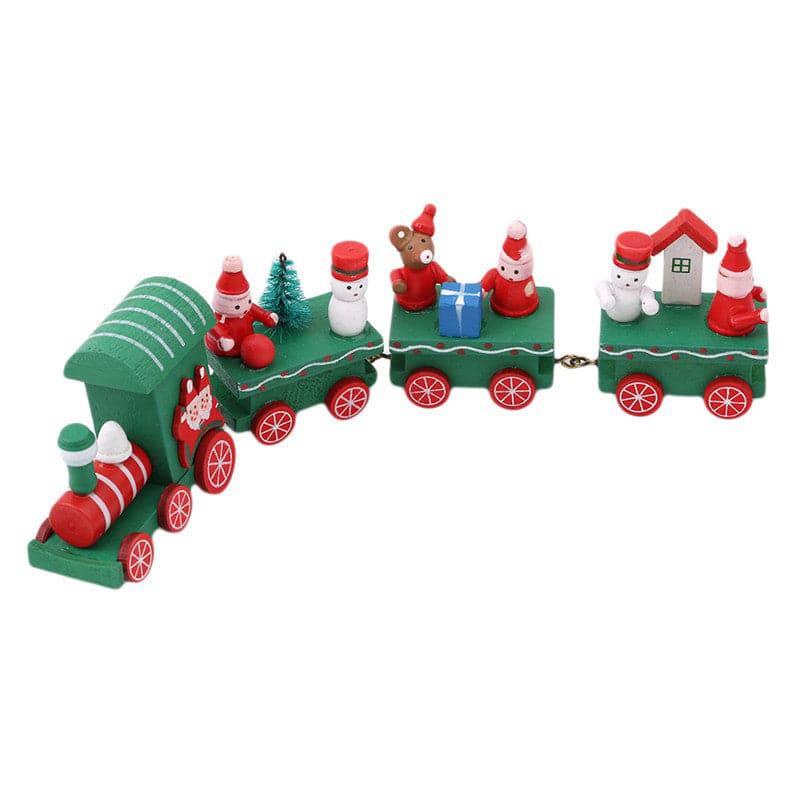 4pcs Mini Wooden Train Toys