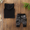 2PCS Toddler Kids Baby Boy Sleeveless Hooded Clothes T-shirt Tops Camo Pants Outfits - YLORESHOP