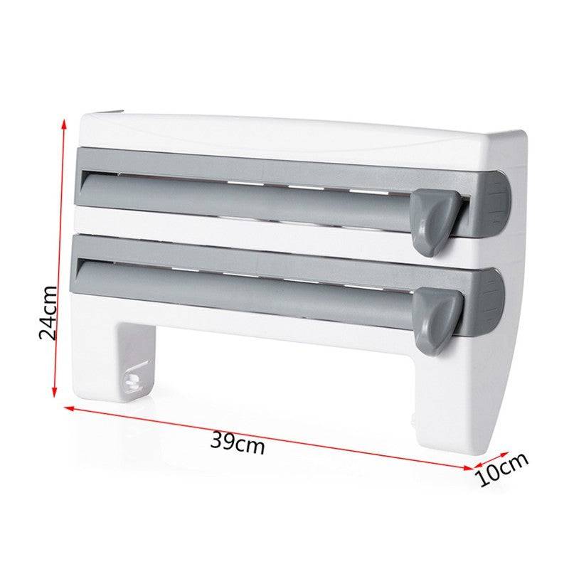 4-In-1 Kitchen Roll Holder Dispenser Kitchen Foil Film Wrap Tissue Paper 4 IN 1 Kitchen Roll Holder Dispenser - YLORESHOP