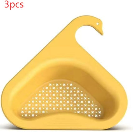 Household Sink Hanging Fruit And Vegetable Filter Water Drain Basket Kitchen Dry And Wet Separation Swan Drain Basket - YLORESHOP