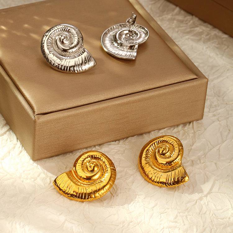 French INS Style 18K Gold Stainless Steel Titanium Steel Conch Ear Studs - YLORESHOP