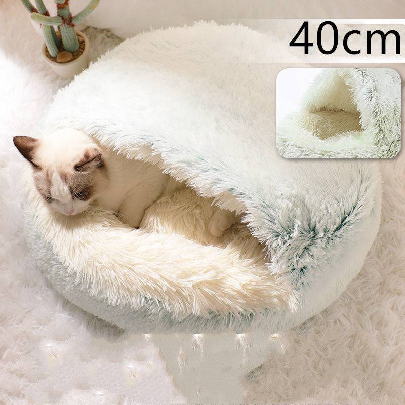 Letto invernale per cani e gatti 2 in 1 Letto invernale per animali domestici Letto rotondo in peluche caldo Letto per animali domestici in morbido peluche lungo Prodotti per animali domestici