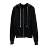 Classic Black Zip-up Hooded Long Sleeve Sweatshirt For Men - YLORESHOP