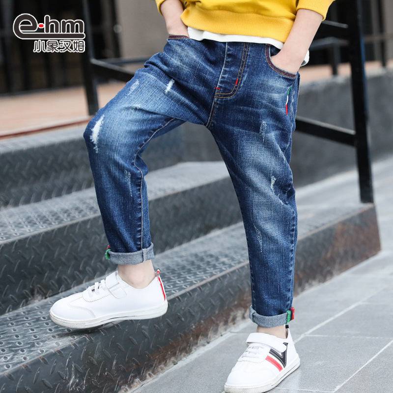 Pantaloni in denim da ragazzo, nuovo stile, pantaloni per bambini grandi, pantaloni per bambini primaverili e autunnali