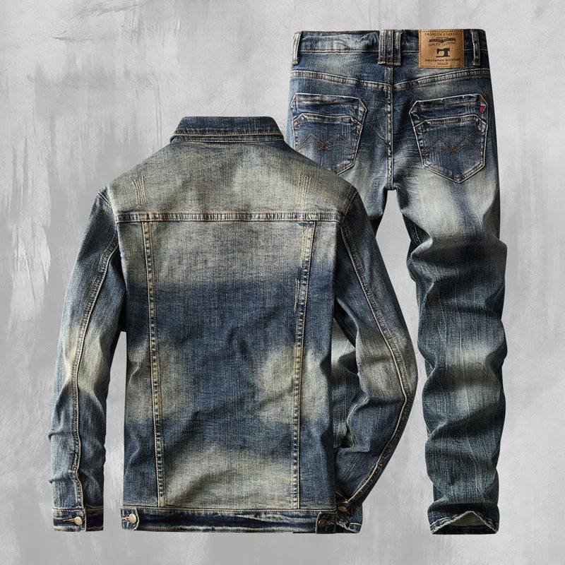 Abito classico in denim elastico di alta qualità, semplice e versatile