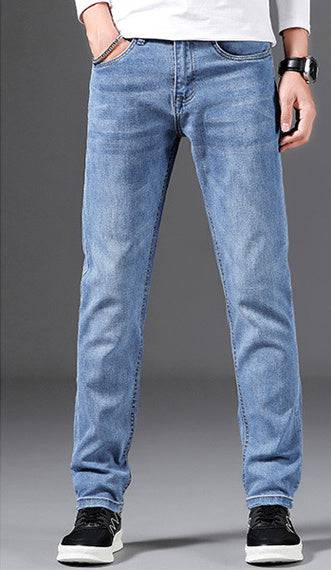 Jeans dritti elastici slim fit da uomo