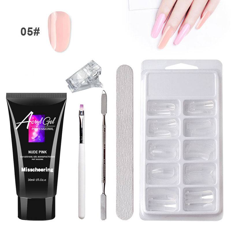 Painless Extension Gel Nail Art Without Paper Holder Quick Model Painless Crystal Gel Set - YLORESHOP