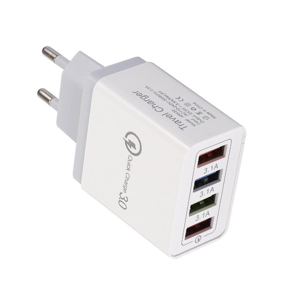 Caricatore USB Quick Charge 3.0 4 Adattatore telefonico per tablet Caricabatterie mobile da parete portatile Caricatore rapido