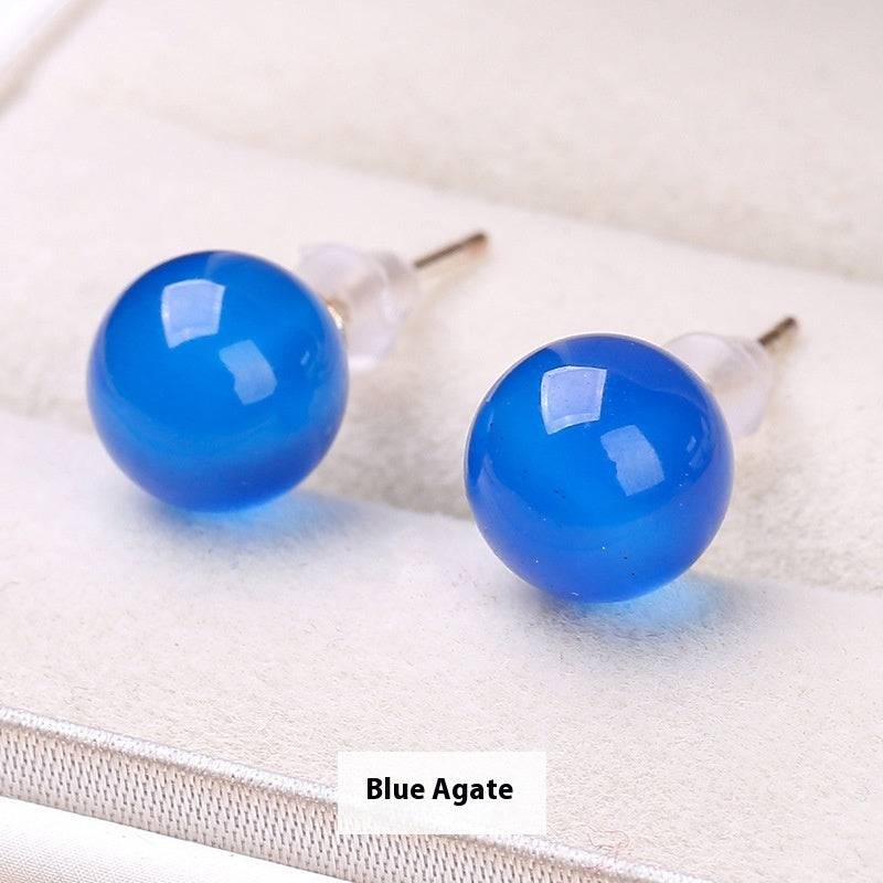 Natural Red Agate Temperamental Minority Stud Sense Earrings Wholesale - YLORESHOP