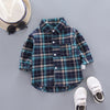 Plaid shirts for boys and girls with wide lapels and long sleeves - YLORESHOP