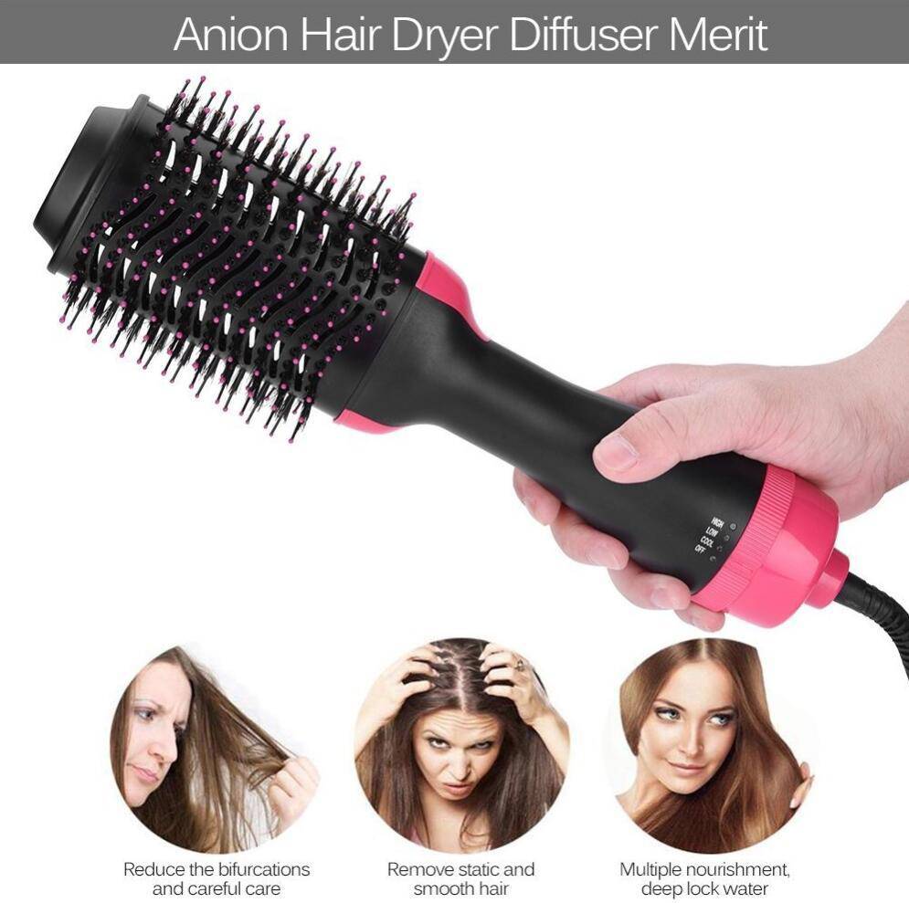 One-Step Electric Hair Dryer Comb Multifunctional Comb Straightener Hair Curling - YLORESHOP