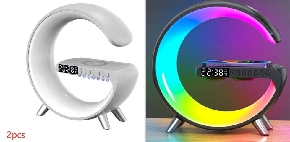 New Intelligent G Shaped LED Lamp Bluetooth Speake Wireless Charger Atmosphere Lamp App Control For Bedroom Home Decor - YLORESHOP