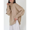 Solid Color Turtleneck Comfortable Loose Pullover Women's Sweater - YLORESHOP