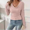 Waffle Solid Color Scarf Elegant Comfortable Long Sleeve - YLORESHOP