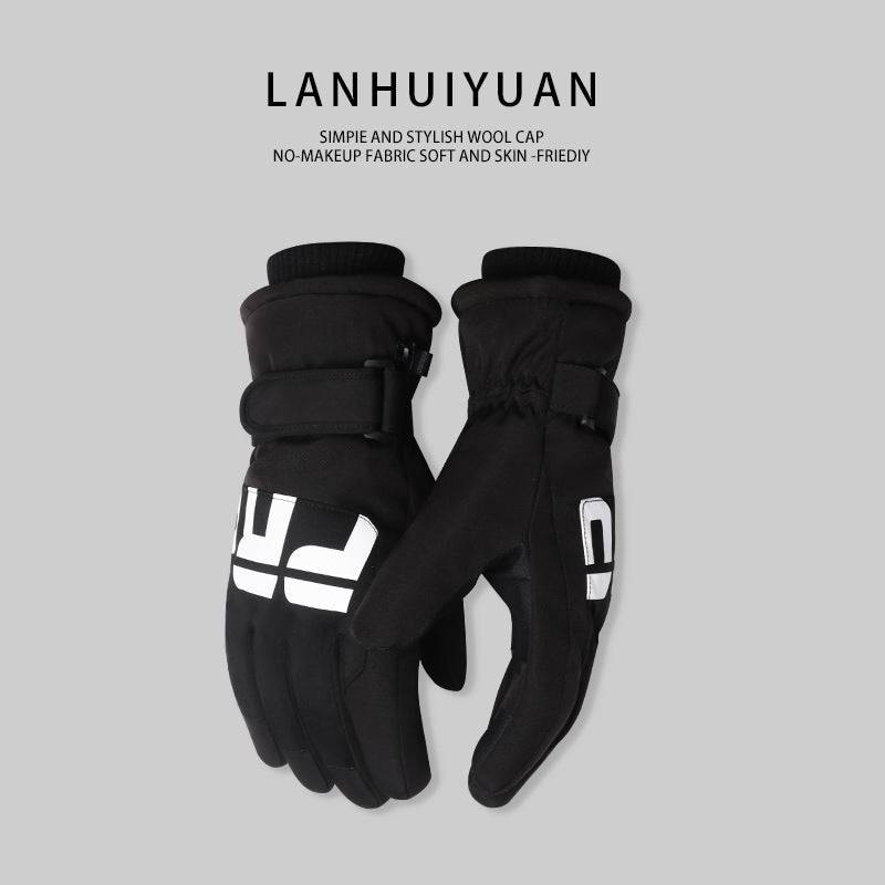 Non-slip Waterproof Fleece Lined Thickened Warm Gloves Women's Outdoor Skiing Touch Screen - YLORESHOP