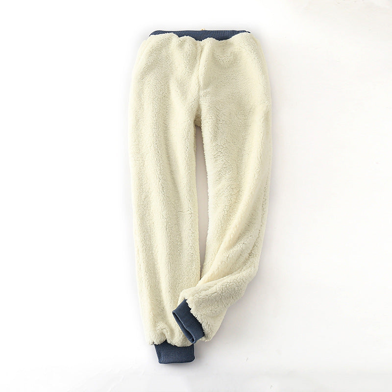 Lamb velvet padded sweatpants - YLORESHOP