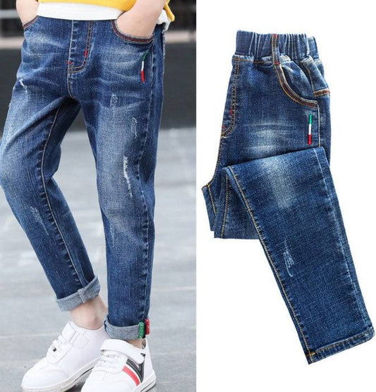 Pantaloni in denim da ragazzo, nuovo stile, pantaloni per bambini grandi, pantaloni per bambini primaverili e autunnali