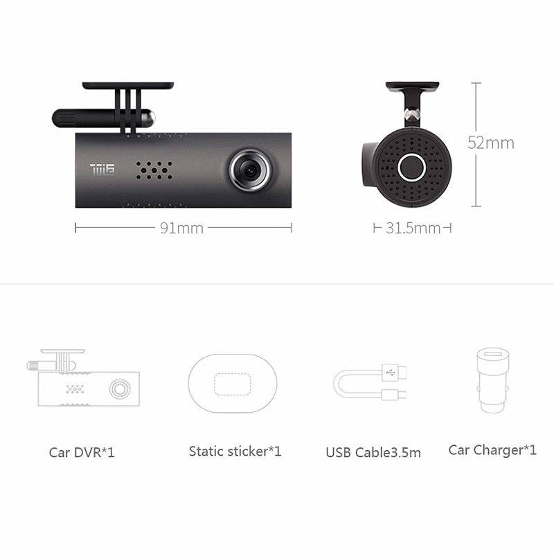 Car Dash Smart WiFi DVR Telecamera wireless da 130 gradi 1080P FHD Versione notturna Registratore di guida con sensore G