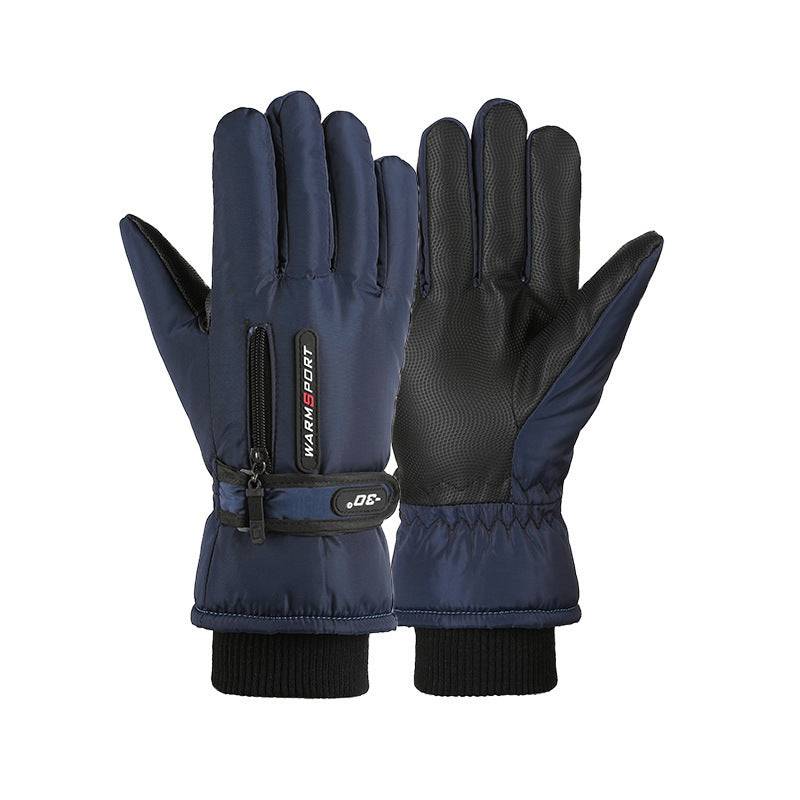 Skiing Fleece Lined Padded Warm Keeping Outdoor Cycling Windproof Gloves