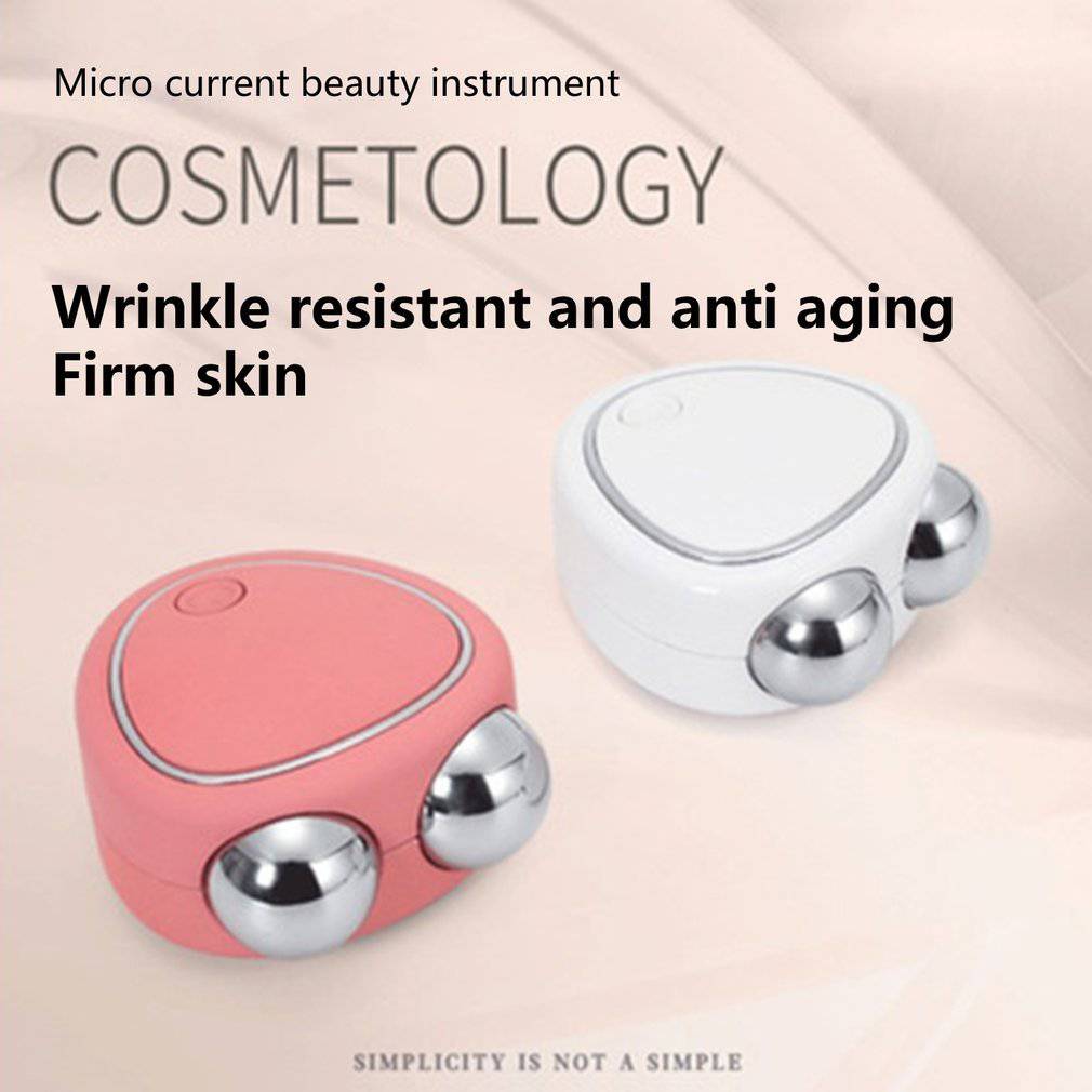 Portable Facial Micro-current Beauty Instrument For Lifting Thinning And Reducing Edema With Double Roller Massager - YLORESHOP