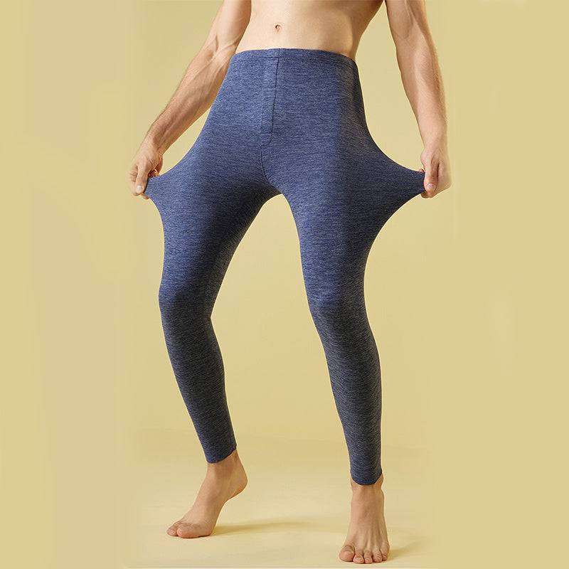 Leggings in cashmere da uomo Pantaloni invernali caldi per il sollevamento dei fianchi Pantaloni attillati per abbigliamento interno solido alla moda