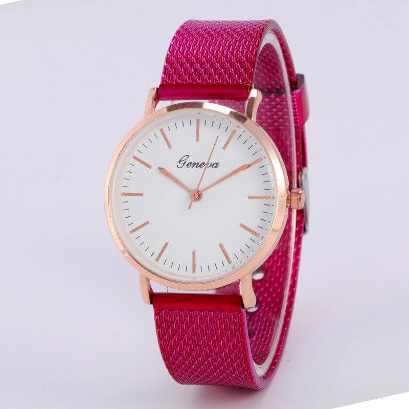 Geneva Watch Dial Plate Mesh Belt Female Minimalist Thin - YLORESHOP