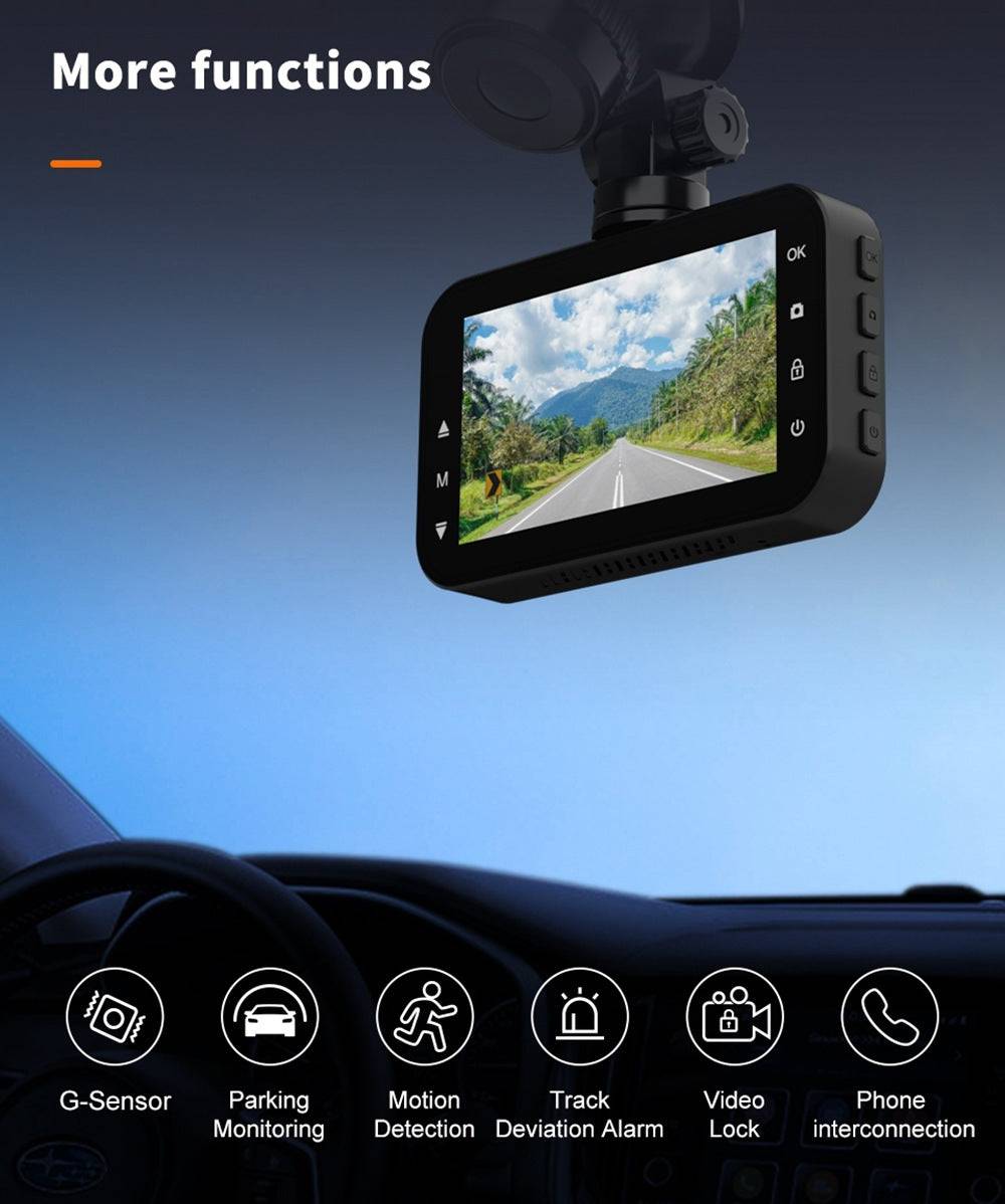 Dash Cam Telecamera per auto anteriore e posteriore Dual Dashcam 1080P FHD