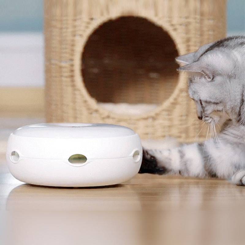 Giradischi automatico intelligente e divertente con ciambella per gatti giocattolo elettrico per gatti