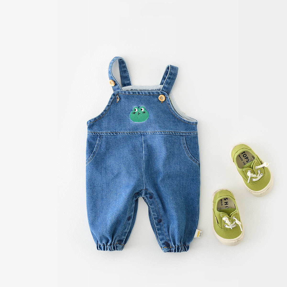 Boys' Fashion Simple Denim Backpack Pants - YLORESHOP