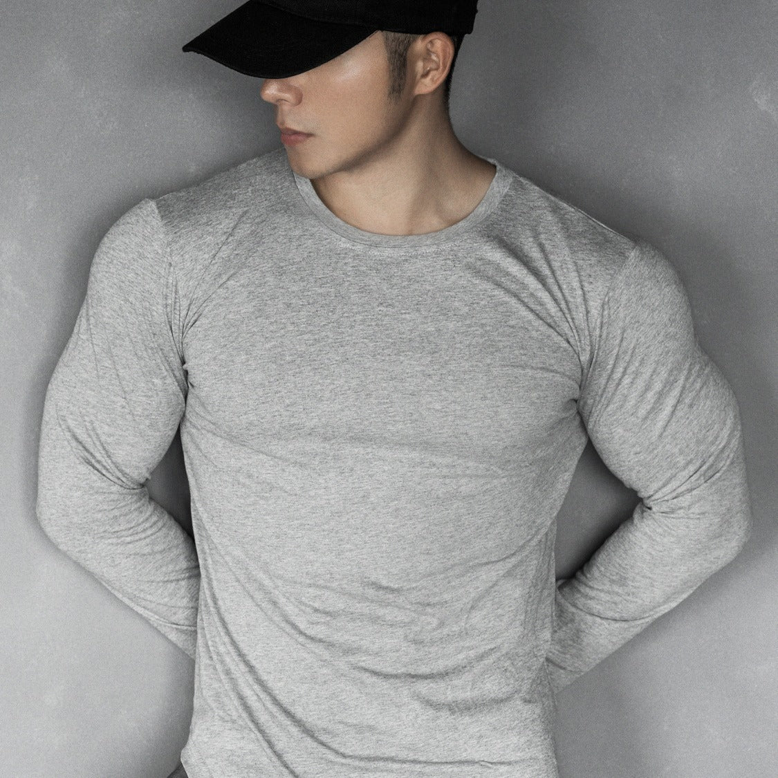 Men's Sports Casual Solid Color Long Sleeve Base