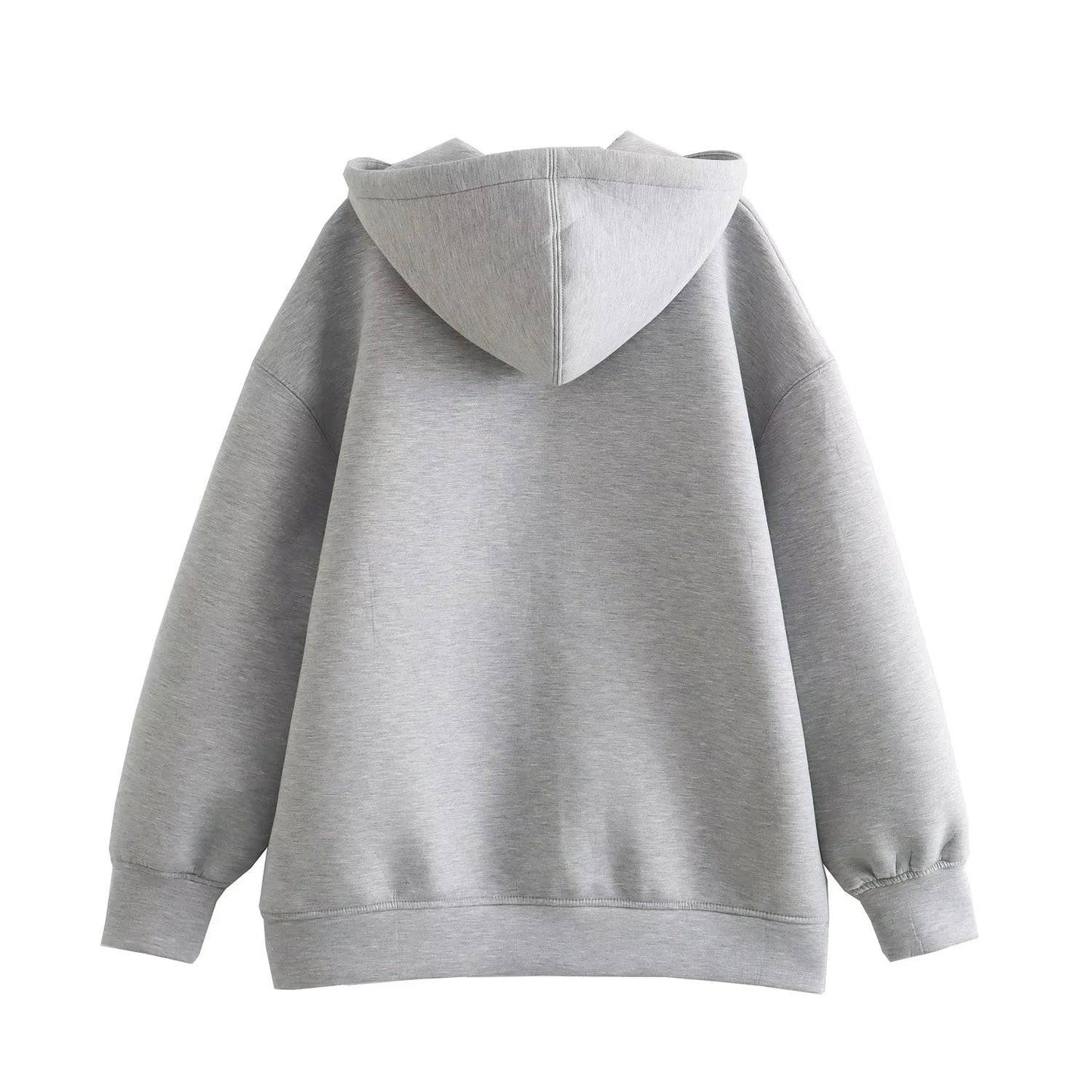 Maglione in cotone Air grigio con cerniera casual stile Idle per donna