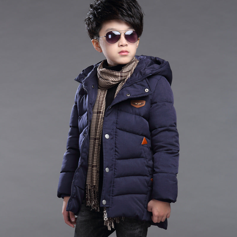 Boy's hooded padded padded jacket - YLORESHOP