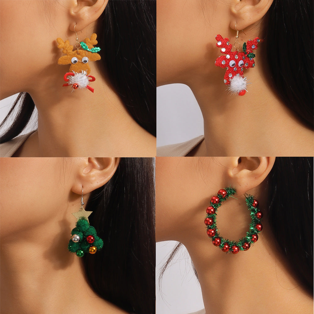 Ornament Christmas Cartoon Cute Earrings - YLORESHOP