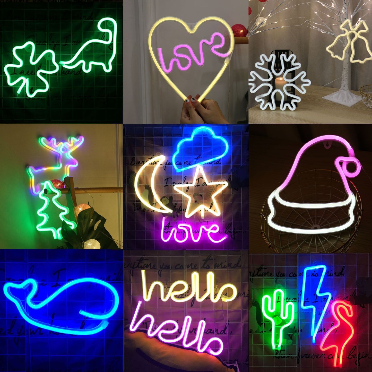 Luci al neon decorative di notte