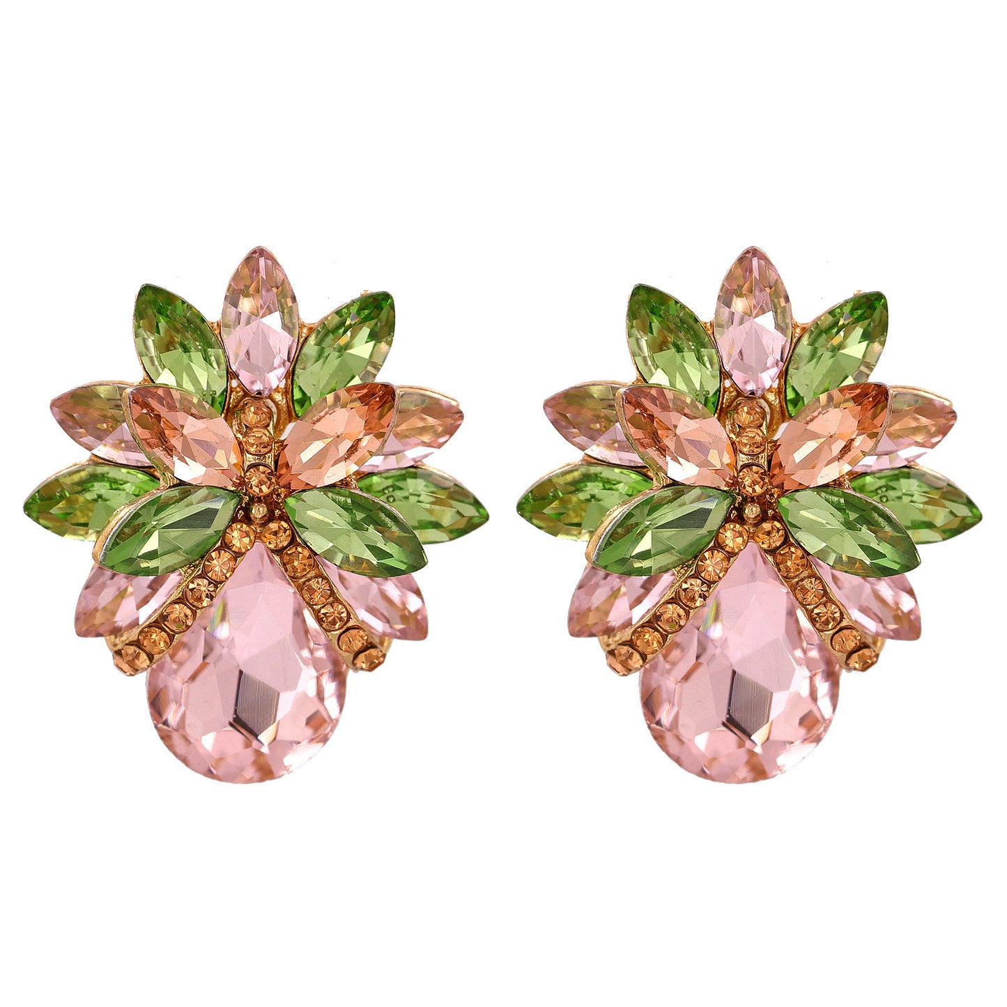 New Fashion Women's Personality Flower Rhinestone-embedded Earrings - YLORESHOP