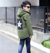 Trench coat with five-pointed star, velvet interior, for boys - YLORESHOP