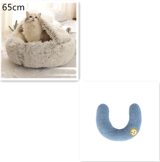 Letto invernale per cani e gatti 2 in 1 Letto invernale per animali domestici Letto rotondo in peluche caldo Letto per animali domestici in morbido peluche lungo Prodotti per animali domestici