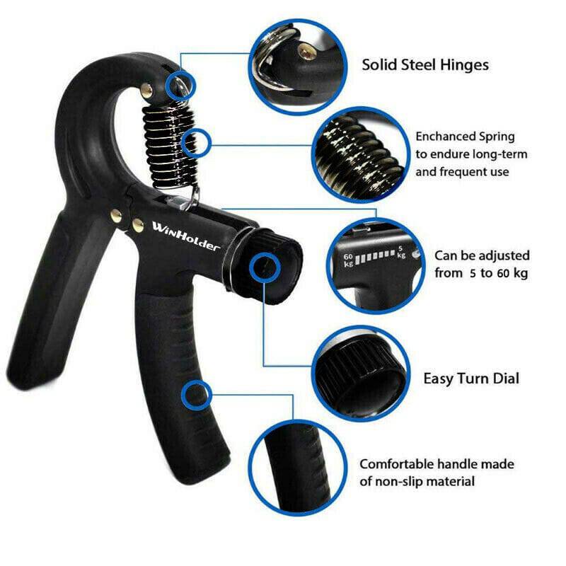 Hand Grip Adjustable Trainer Gripper Strengthener Gym Strength Exerciser Adjustable Heavy Gripper Fitness Hand Exerciser Grip Wrist Training Increase Strength Spring Finger Pinch Carpal Expander - YLORESHOP