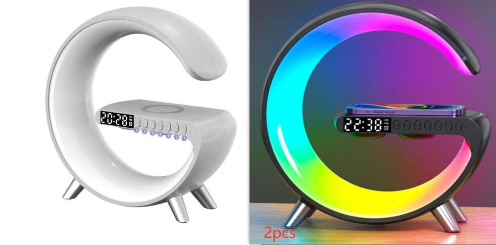 New Intelligent G Shaped LED Lamp Bluetooth Speake Wireless Charger Atmosphere Lamp App Control For Bedroom Home Decor - YLORESHOP