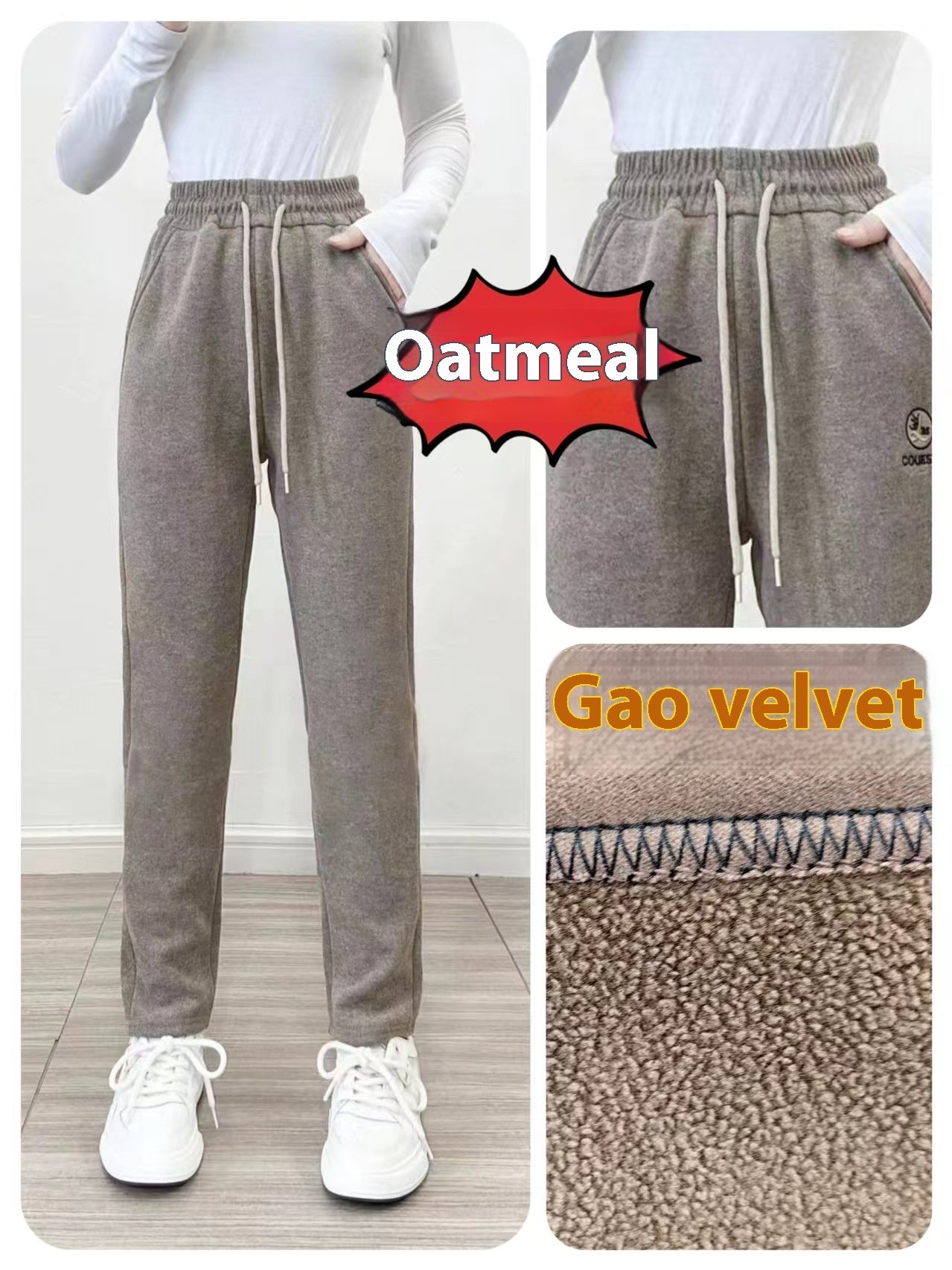 Pantaloni casual larghi Pantaloni dritti a vita alta da donna