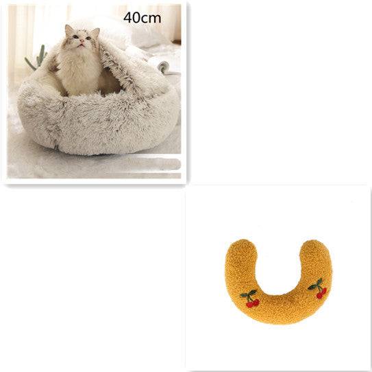 Letto invernale per cani e gatti 2 in 1 Letto invernale per animali domestici Letto rotondo in peluche caldo Letto per animali domestici in morbido peluche lungo Prodotti per animali domestici