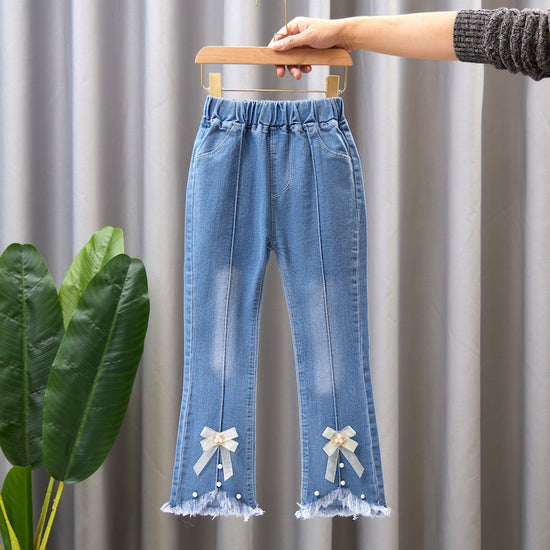Children's Denim Wide Leg Pants Casual Speaker - YLORESHOP