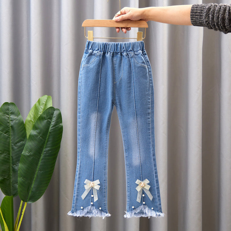 Children's Denim Wide Leg Pants Casual Speaker - YLORESHOP